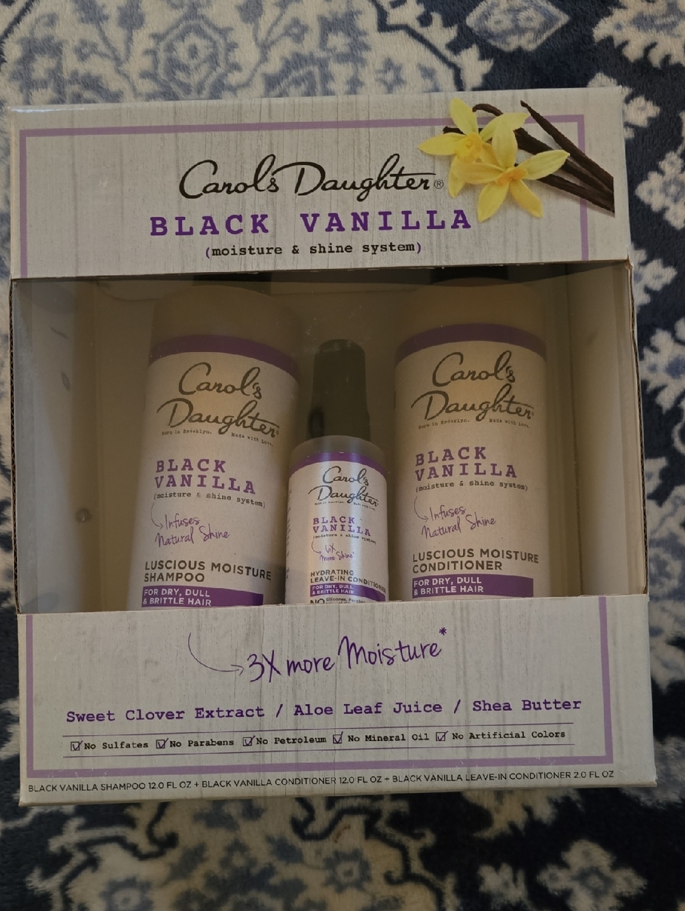Black Vanilla Luscious Moisture Set – White & Purple Packaging